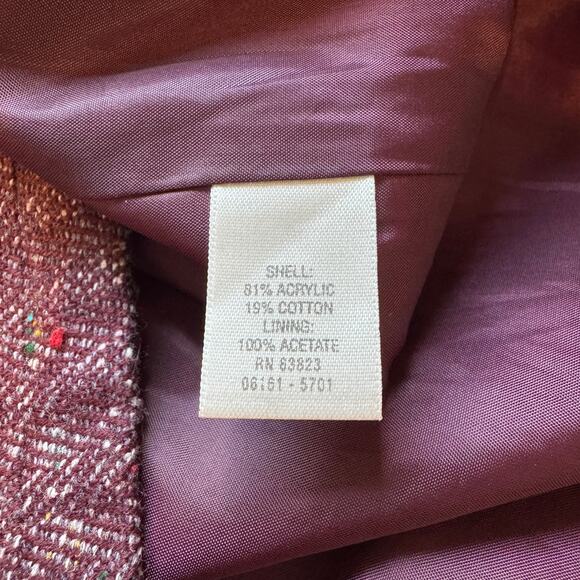 CJ Banks Burgundy Tweed Zip Shacket Academia Size 2X - Picture 10 of 11